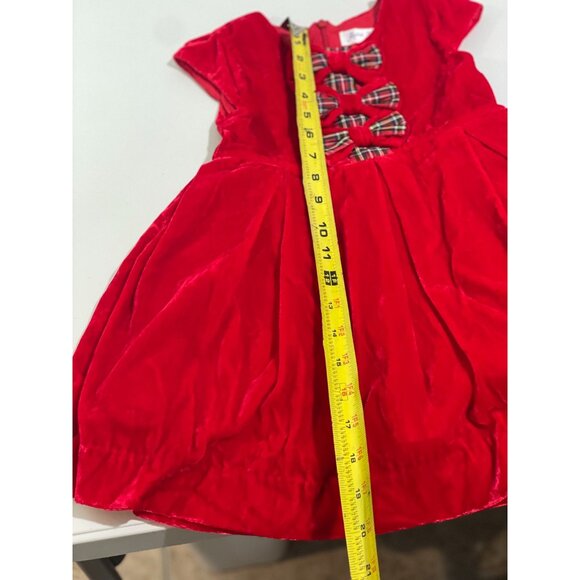 Rachel Riley Girls Red Velvet Dress With Plaid Bow Detail Size 3Y $155 - Picture 11 of 13